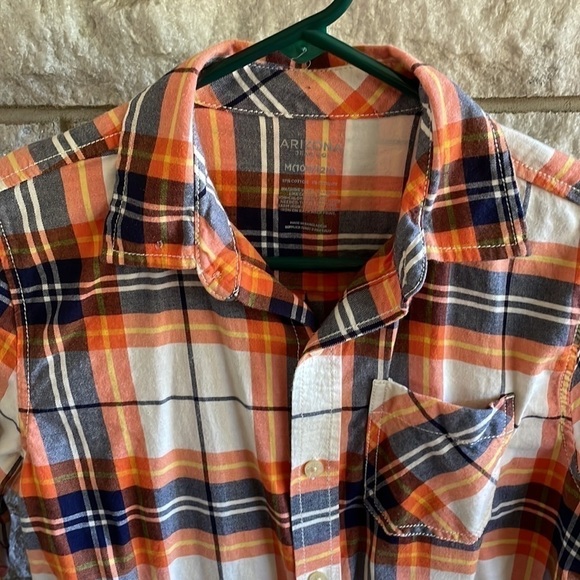 Arizona Boys Plaid Dress Shirt 10H-12H - Picture 2 of 6